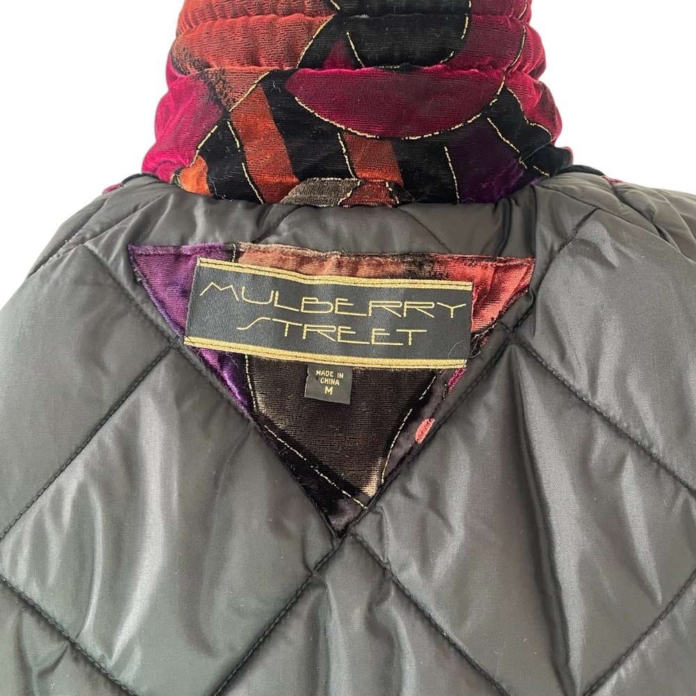 Vintage velvet Mulberry Street insulated winter coat M multicolor jewel tones - Picture 12 of 16
